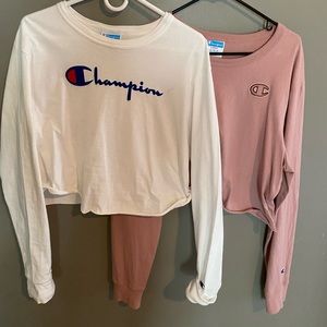 2 Champion Crop Top L/S Tees